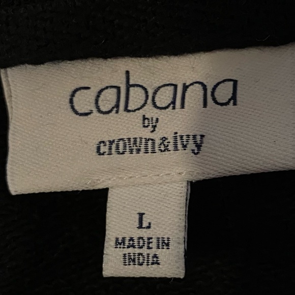 Cabana By Crown & Ivy Womens Black Knit Pullover Sweatshirt Sz L Soft - Picture 5 of 6